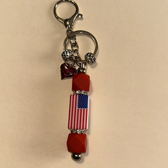 Handmade 🇺🇸Patriotic Keychain/Bag Charm - Picture 3 of 5